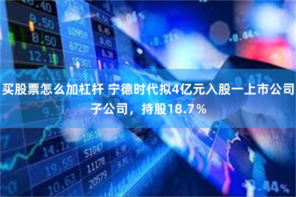 买股票怎么加杠杆 宁德时代拟4亿元入股一上市公司子公司，持股18.7％